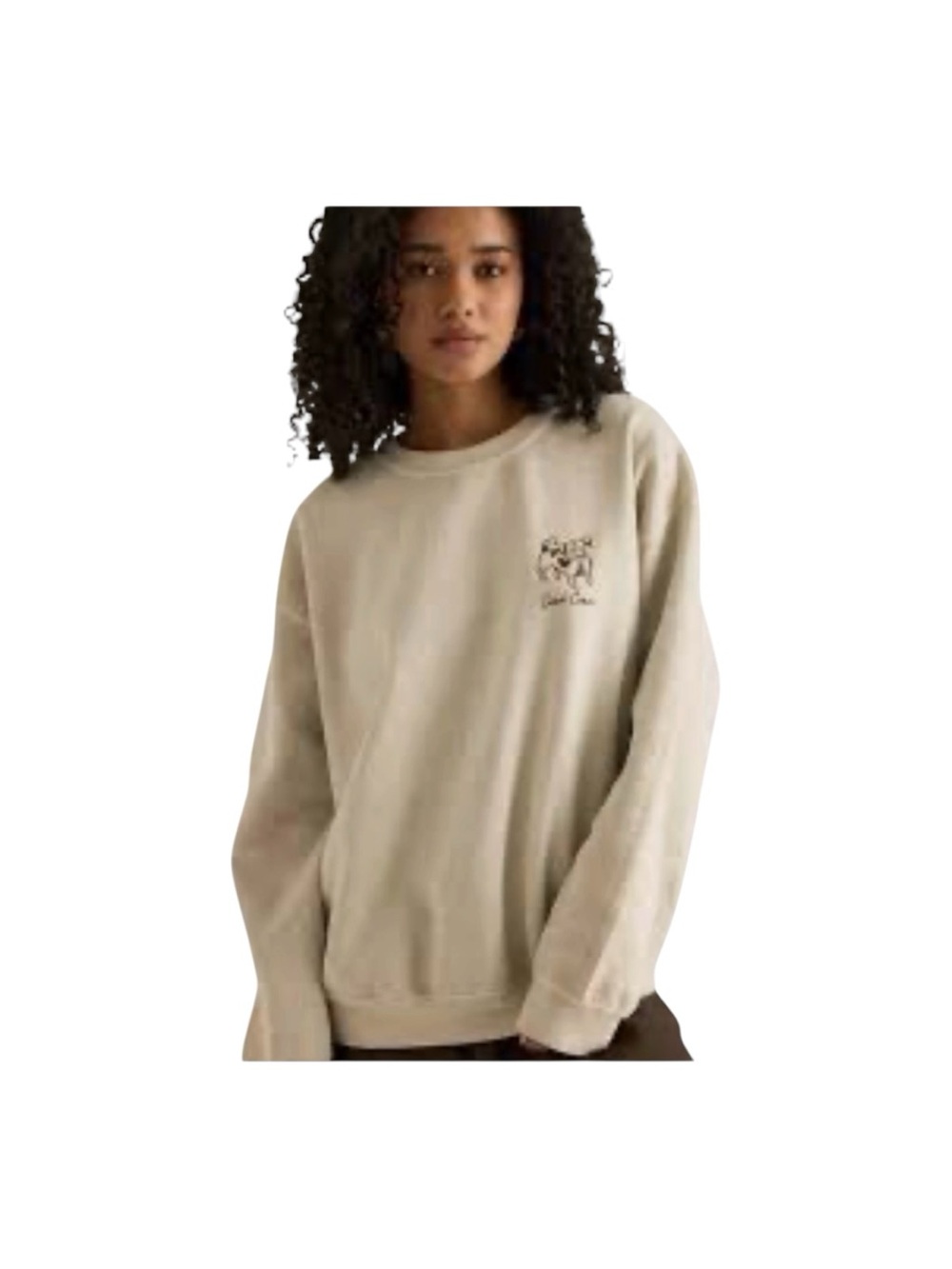 Anthropologie Dog Embroidered 
Ciao Oversized Sweatshirt PTP 24”
